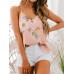 Casual Floral Print V  neck Sleeveless Holiday Wild Tank Top