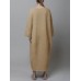 Women Thick Warm Loose Sweatshirt O  Neck Calf Length Midi Dresses