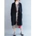 Plus Size Solid Color Knit Pocket Long Sleeve Calf  Length Cardigans