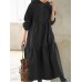 Women Thick Loose Pleat Sweatshirt Calf Length Division Casual Midi Dresses