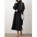 Women Sweatshirt Turtleneck Thick Side Pockets Side Fork Casual Midi Dresses