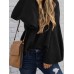 Women Autumn Knitted Bell Sleeve Casual Pullover Sweaters